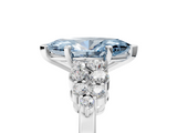 White gold Fancy Blue Marquise  Cluster Diamond Engagement Ring with Pavé Band and Four-Prong Setting_54