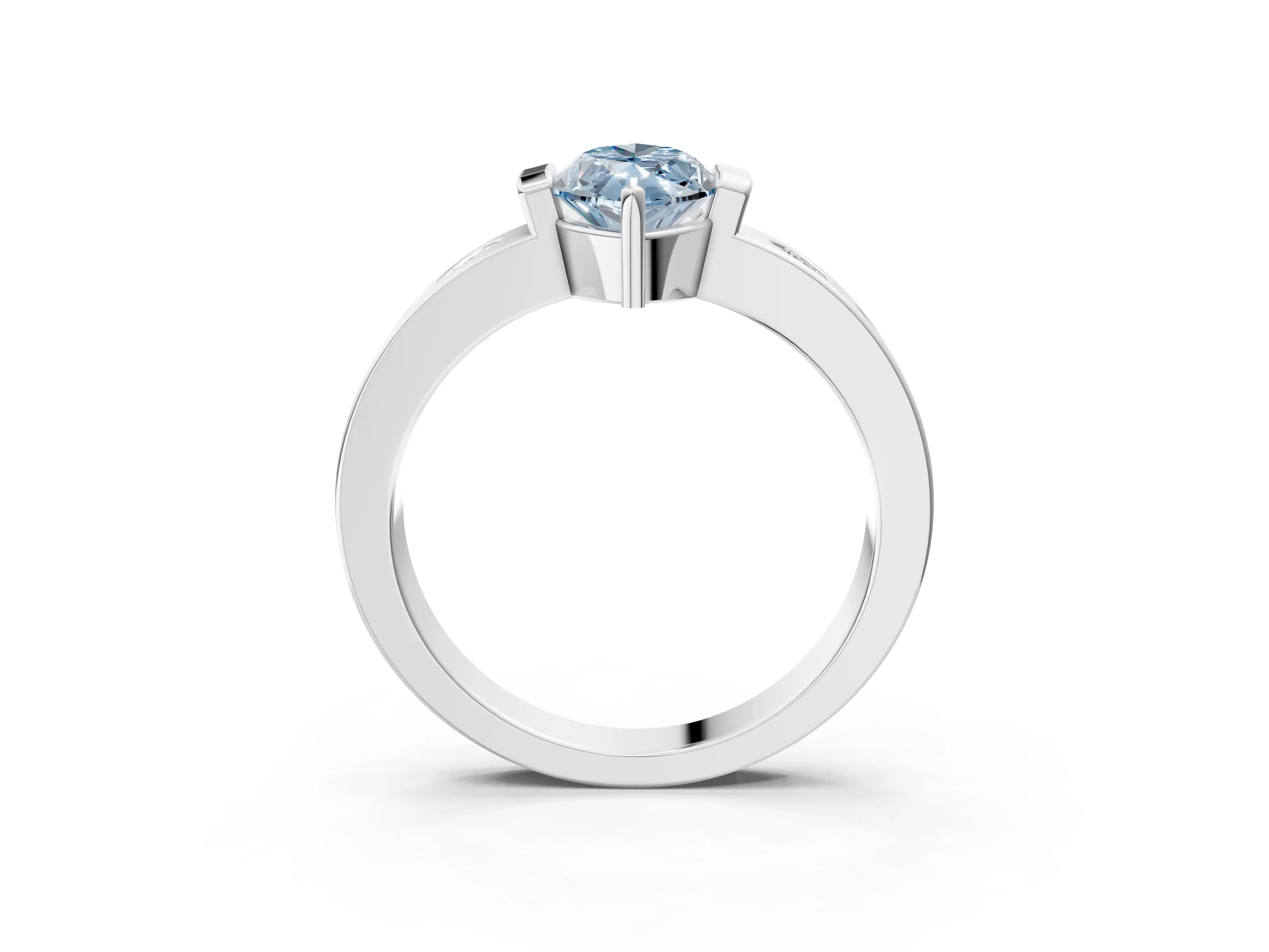 White gold Fancy Blue Marquise Cut Brilliant Channel-Set Diamond Ring with Bezel Prong Setting_15