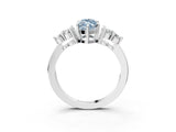White gold Fancy Blue Marquise Cut Brilliant Diamond Cluster Accent Solitaire Ring with Prong Setting_27