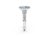 White gold Fancy Blue Marquise Cut Brilliant Diamond Pavé Band with Six-Prong Setting_14