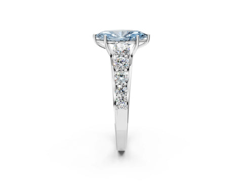 White gold Fancy Blue Marquise Cut Brilliant Diamond Pavé Band with Six-Prong Setting_2