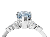 White gold Fancy Blue Marquise Cut Brilliant Diamond Solitaire Ring with Pear Side Stones and Four-Prong Setting_10