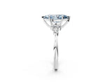 White gold Fancy Blue Marquise Cut Brilliant Diamond Solitaire Ring with Pear Side Stones and Four-Prong Setting_8