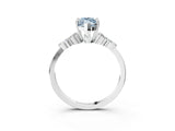 White gold Fancy Blue Marquise Cut Brilliant Diamond Solitaire Ring with Pear Side Stones and Four-Prong Setting_9
