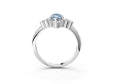 White gold Fancy Blue Marquise Cut Brilliant Diamond with Cluster Setting on a Beaded Band and Four-Prong Setting_15