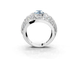 White gold Fancy Blue Marquise Cut Brilliant Halo Pave Diamond Milgrain Ring_3