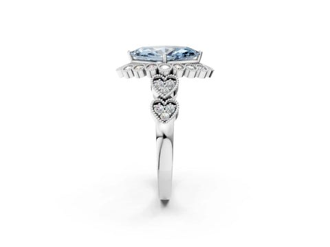 White gold Fancy Blue Marquise Cut Brilliant Milgrain Pave Heart Band Solitaire Ring_14