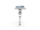 White gold Fancy Blue Marquise Cut Brilliant Milgrain Pave Heart Band Solitaire Ring_2