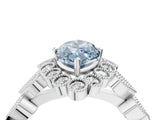 White gold Fancy Blue Marquise Cut Brilliant Milgrain Pave Heart Band Solitaire Ring_5