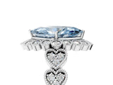 White gold Fancy Blue Marquise Cut Brilliant Milgrain Pave Heart Band Solitaire Ring_6