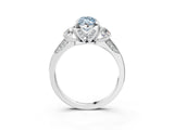 White gold Fancy Blue Marquise Cut Brilliant Three-Stone Diamond Ring with Pavé Band and Four-Prong Setting_18