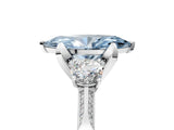 White gold Fancy Blue Marquise Cut Brilliant Three-Stone Diamond Ring with Pavé Band and Four-Prong Setting_20
