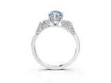 White gold Fancy Blue Marquise Cut Brilliant Three-Stone Pave Band with Four-Prong Setting_3