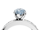 White gold Fancy Blue Marquise  Cut Channel Set Diamond Engagement Ring with Four-Prong Setting_226