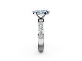 White gold Fancy Blue Marquise  Cut Channel Set Diamond Engagement Ring with Four-Prong Setting_230