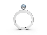 White gold Fancy Blue Marquise  Cut Channel Set Diamond Engagement Ring with Four-Prong Setting_231