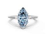 White gold Fancy Blue Marquise  Cut Channel Set Solitaire Engagement Ring with Four-Prong Setting_241