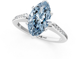 White gold Fancy Blue Marquise  Cut Channel Set Solitaire Engagement Ring with Four-Prong Setting_243