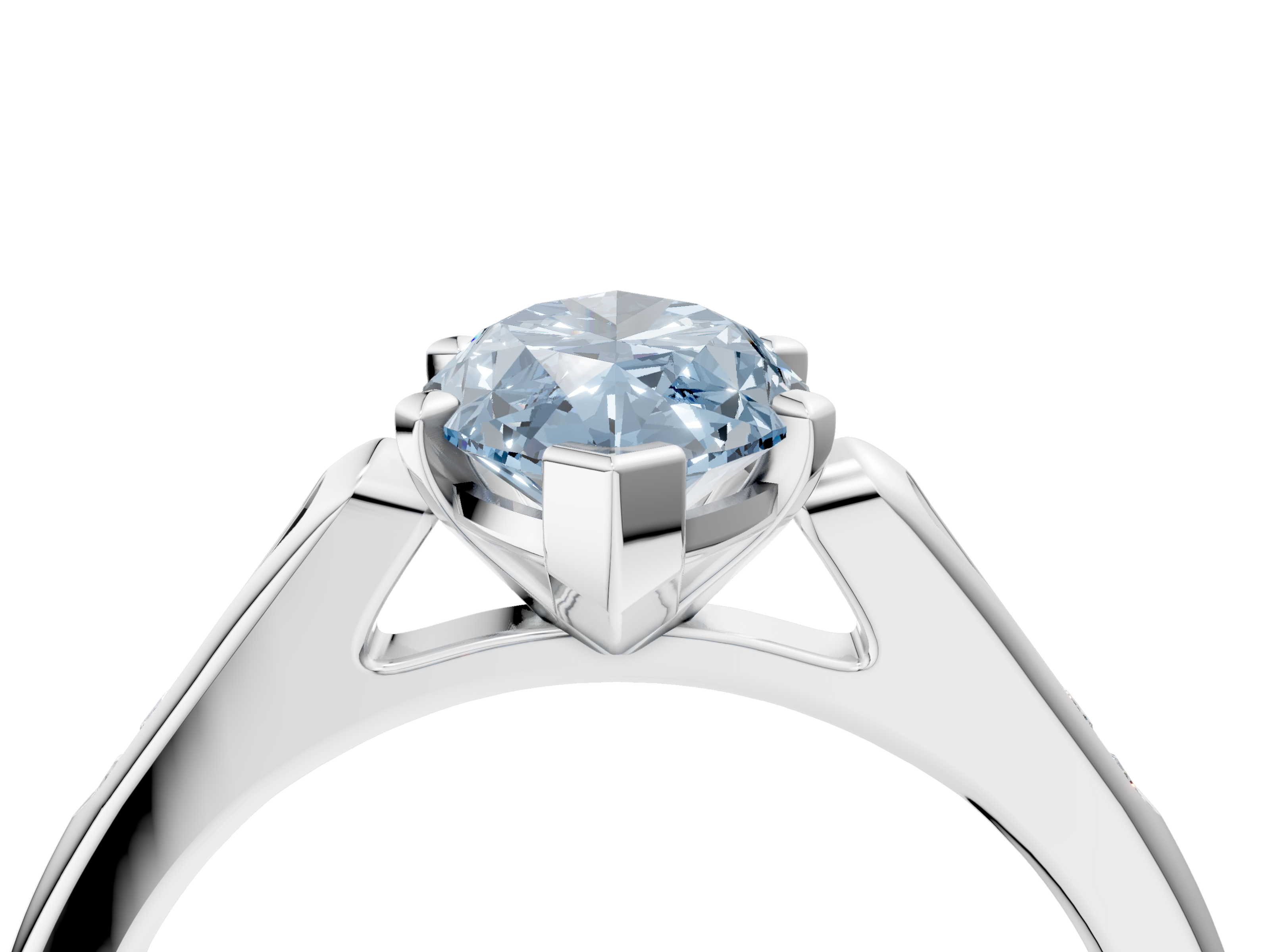 White gold Fancy Blue Marquise  Cut Channel Set Solitaire Engagement Ring with Four-Prong Setting_246
