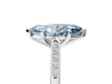 White gold Fancy Blue Marquise  Cut Channel Set Solitaire Engagement Ring with Four-Prong Setting_247