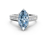 White gold Fancy Blue Marquise  Cut Channel Set Solitaire Engagement Ring with Prong Setting_24