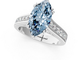 White gold Fancy Blue Marquise  Cut Channel Set Solitaire Engagement Ring with Prong Setting_26