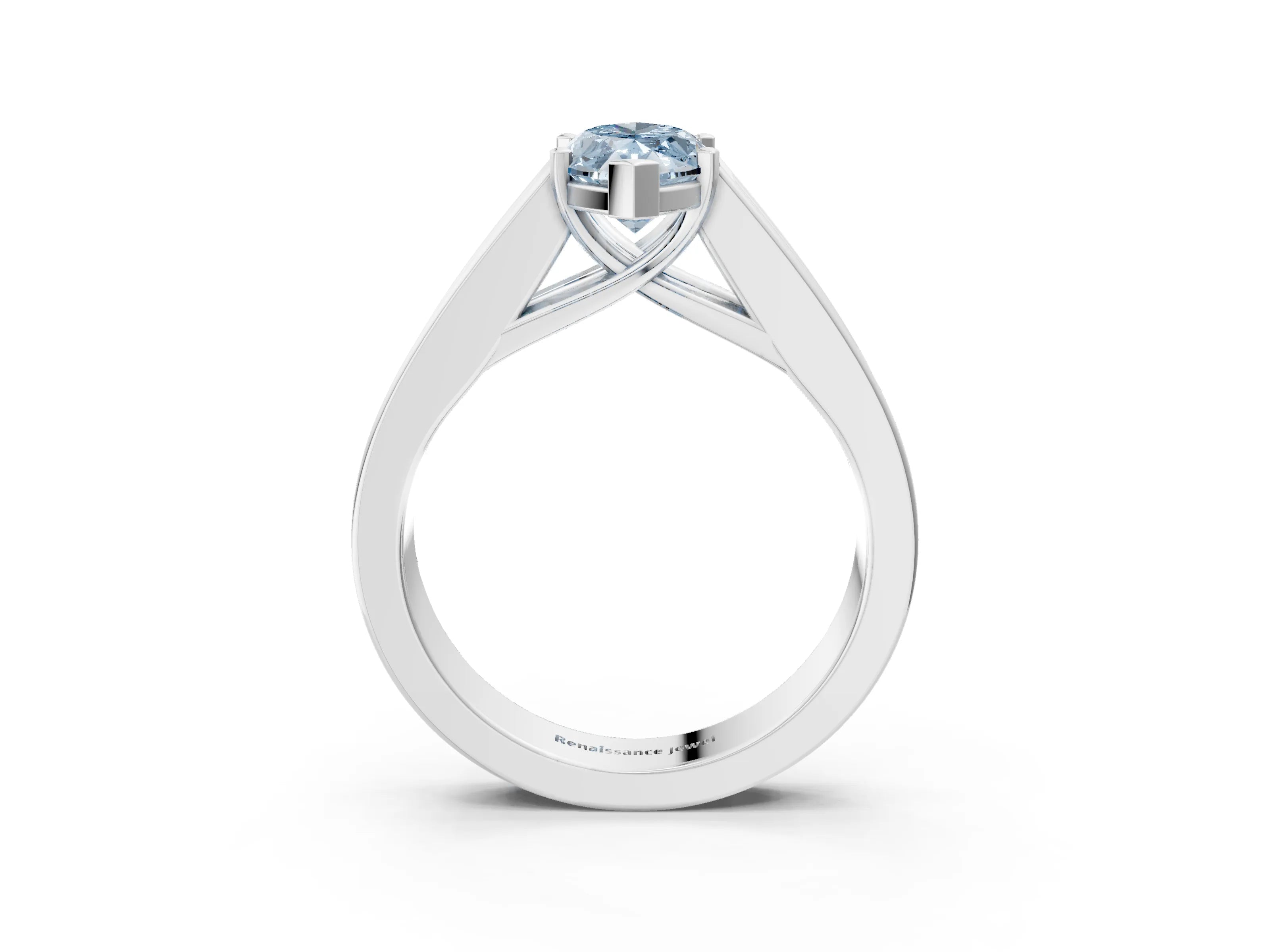 White gold Fancy Blue Marquise Cut Cut Channel Set Solitaire Ring with Four-Prong Setting_15