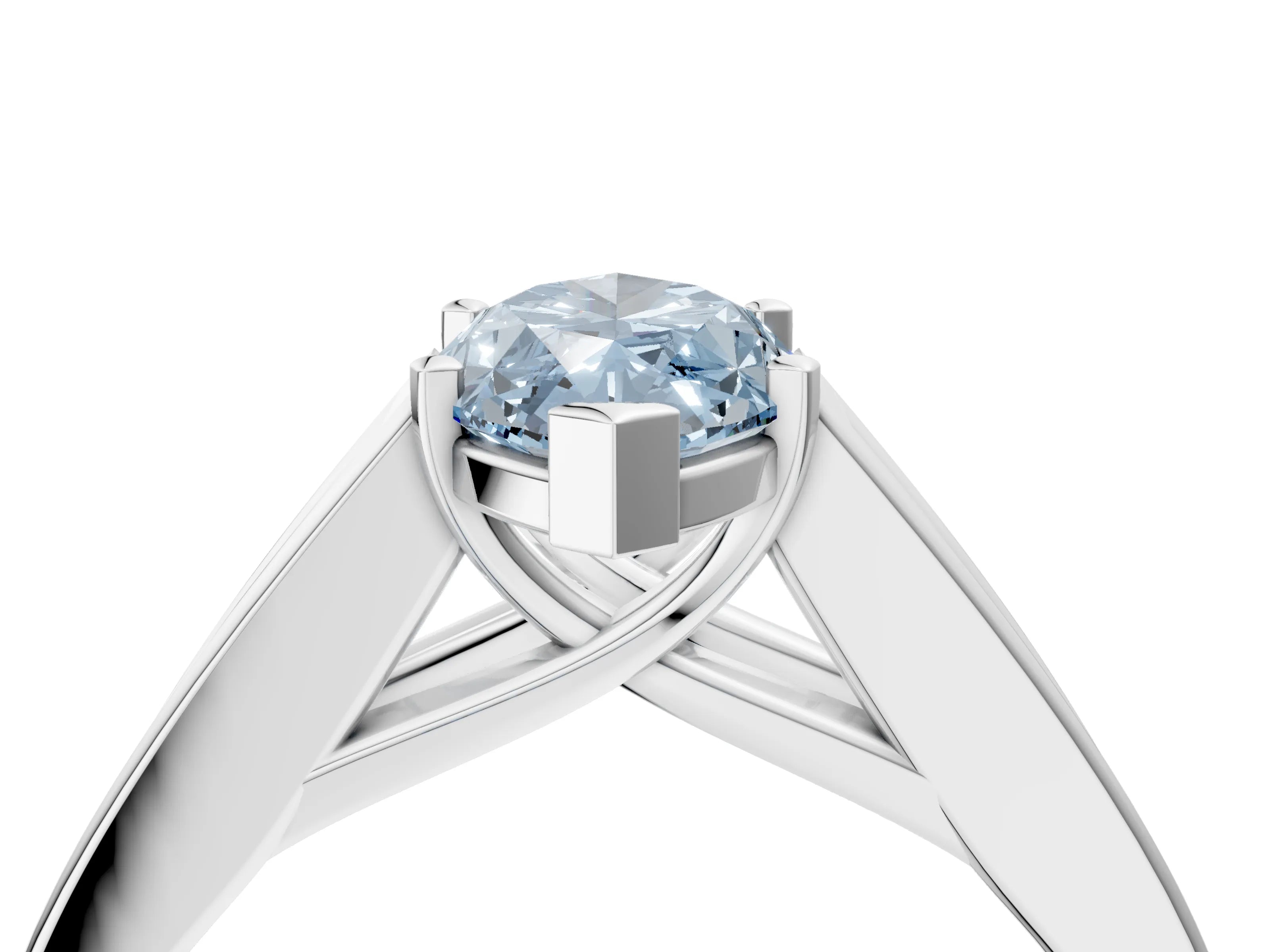 White gold Fancy Blue Marquise Cut Cut Channel Set Solitaire Ring with Four-Prong Setting_16