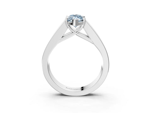 White gold Fancy Blue Marquise Cut Cut Channel Set Solitaire Ring with Four-Prong Setting_3