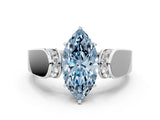 White gold Fancy Blue Marquise Cut Cut Diamond Channel Set Solitaire Ring with Four-Prong Setting_102