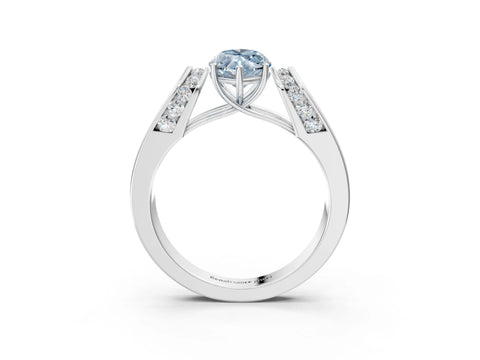 White gold Fancy Blue Marquise Cut Cut Diamond Channel Set Solitaire Ring with Four-Prong Setting_3