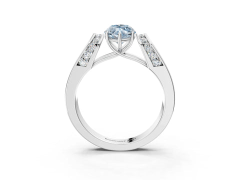 White gold Fancy Blue Marquise Cut Cut Diamond Channel Set Solitaire Ring with Four-Prong Setting_78