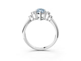 White gold Fancy Blue Marquise Cut Cut Diamond Cluster Ring with Solitaire Band and Four-Prong Setting_39