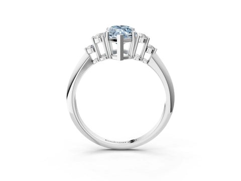 White gold Fancy Blue Marquise Cut Cut Diamond Cluster Ring with Solitaire Band and Four-Prong Setting_39