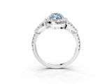 White gold Fancy Blue Marquise Cut Cut Diamond Halo Engagement Ring with Open Split Pavé Band_3