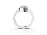 White gold Fancy Blue Marquise Cut-Cut Diamond Halo Engagement Ring with Pave Band and Prong Setting_3