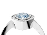 White gold Fancy Blue Marquise Cut-Cut Diamond Halo Engagement Ring with Pave Band and Prong Setting_4