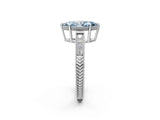 White gold Fancy Blue Marquise Cut Cut Diamond Milgrain Pave Band Four-Prong Setting Ring_17