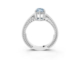 White gold Fancy Blue Marquise Cut Cut Diamond Milgrain Pave Band Four-Prong Setting Ring_18