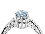 White gold Fancy Blue Marquise Cut Cut Diamond Milgrain Pave Band Four-Prong Setting Ring_19