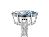 White gold Fancy Blue Marquise Cut Cut Diamond Milgrain Pave Band Four-Prong Setting Ring_20