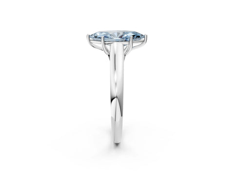 White gold Fancy Blue Marquise Cut Cut Diamond Solitaire Engagement Ring with Tapered Plain Band and Four-Prong Setting_14