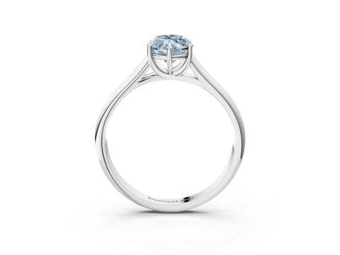 White gold Fancy Blue Marquise Cut Cut Diamond Solitaire Engagement Ring with Tapered Plain Band and Four-Prong Setting_15