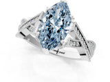 White gold Fancy Blue Marquise Cut Cut Diamond Twisted Band with Milgrain Pave Setting and Four-Prong Setting_13