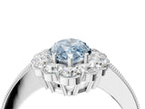 White gold Fancy Blue Marquise Cut Cut Halo Diamond Pavé Engagement Ring with Milgrain Detailing_16