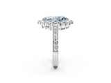 White gold Fancy Blue Marquise Cut Cut Halo Diamond Pavé Engagement Ring with Milgrain Detailing_38