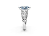 White gold Fancy Blue Marquise Cut Cut Milgrain Pave Diamond Engagement Ring with Four-Prong Setting_5