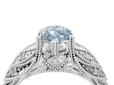 White gold Fancy Blue Marquise Cut Cut Milgrain Pave Diamond Engagement Ring with Four-Prong Setting_7