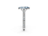 White gold Fancy Blue Marquise Cut Cut Pave Band Milgrain Solitaire Ring_2