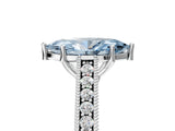 White gold Fancy Blue Marquise Cut Cut Pave Band Milgrain Solitaire Ring_5